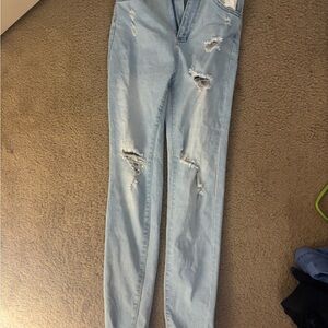 Shein Light Blue Distressed Women Jeans